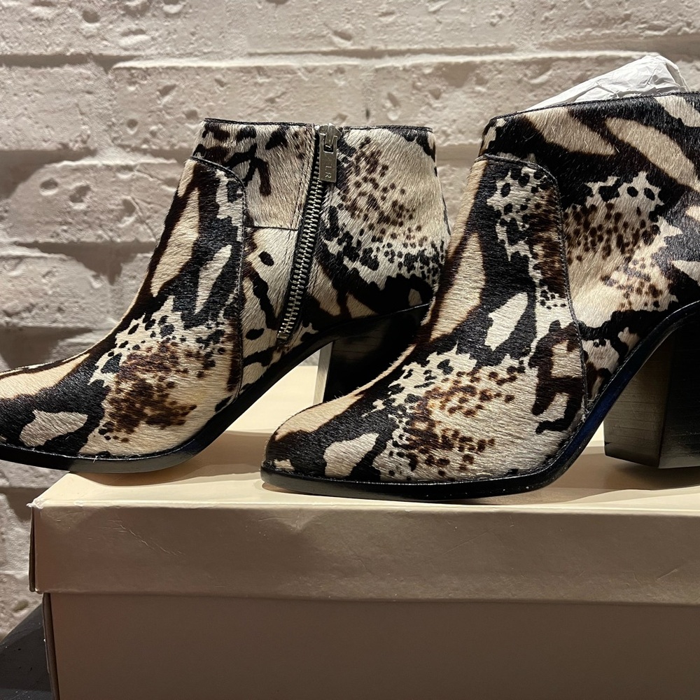 NEW Loeffler Randall Calf Hair Ankle Boots 8 - Picture 2 of 16
